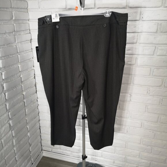 NWT Worthington Ladies Size 18 Dark Grey Modern Fit Straight Legs Crop Pants - Picture 2 of 15